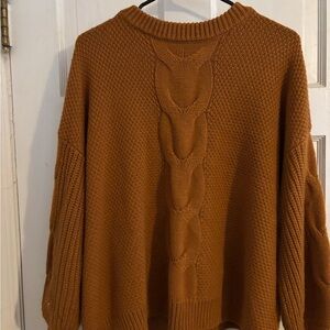 Cable Knit Sweater - Rust
